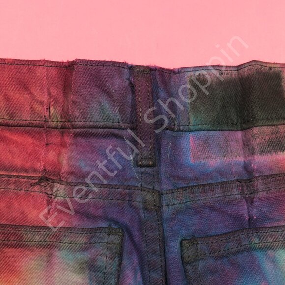 Vintage Levis Mod Flare Jeans Mens 30 Tie Dye Well Worn Scovill 80s - Picture 13 of 15